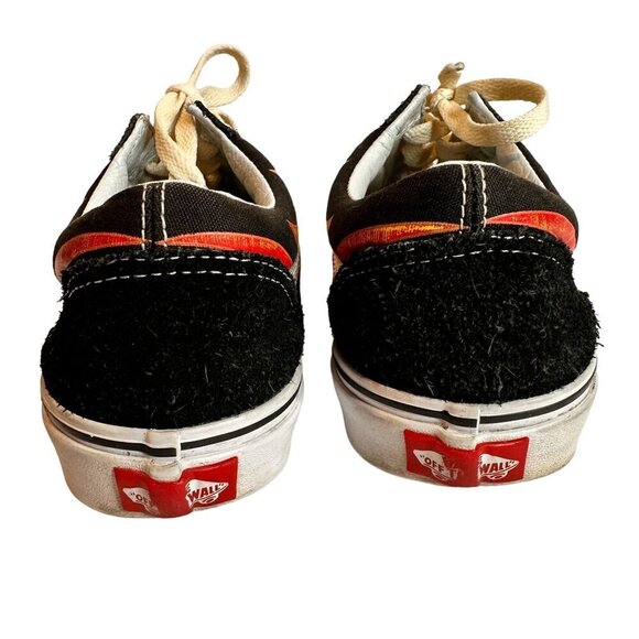 Vintage Vans Old Skool Flame Print Sneakers Women's 8 y2k skate cyber - Picture 6 of 11